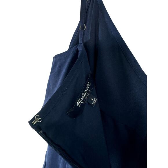 Madewell Silk Dress Camisole Women's Spaghetti Strap Navy Blue 100% Silk size 2 - Picture 4 of 6